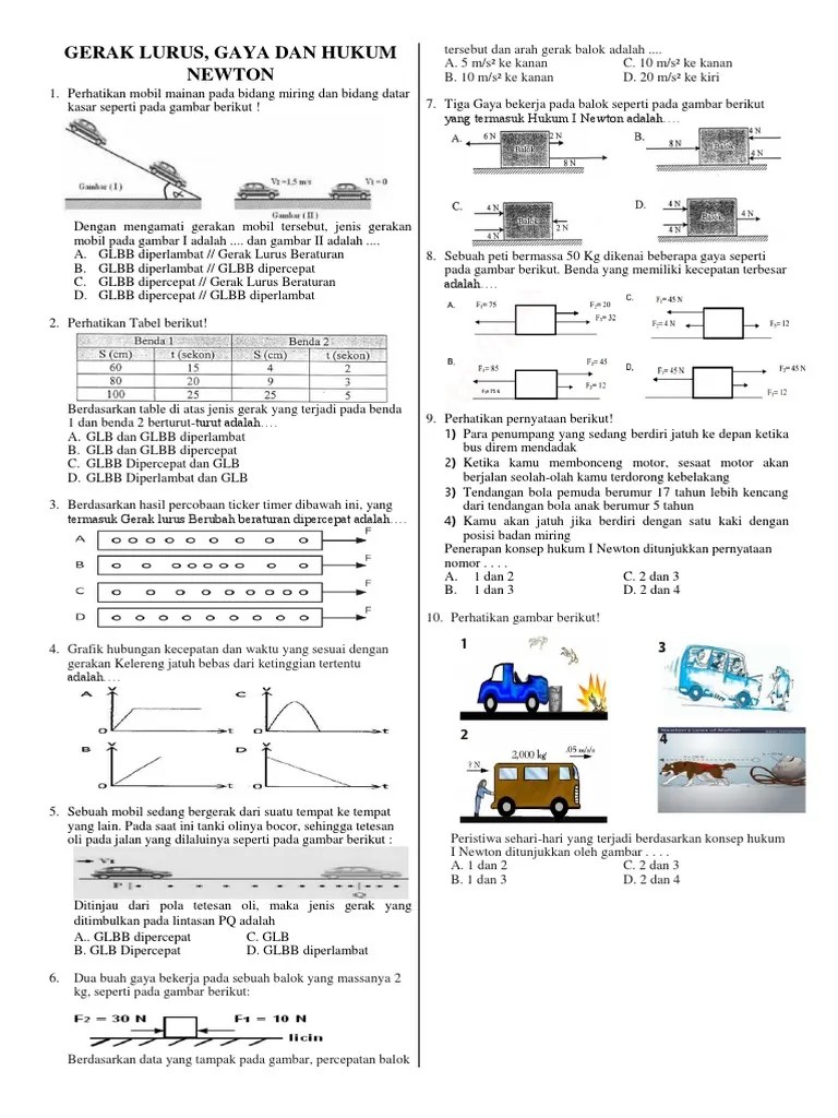 Soal Latihan Hukum Newton | PDF