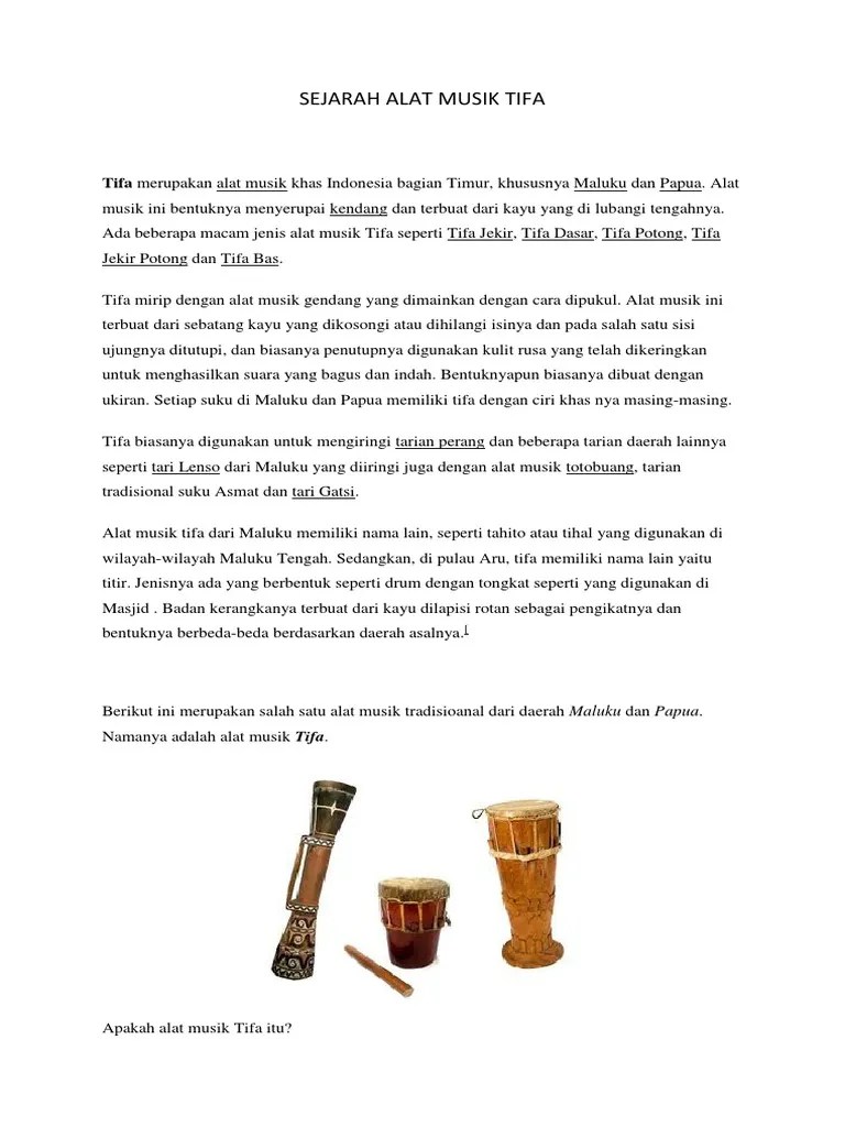 Sejarah Alat Musik Tifa | PDF