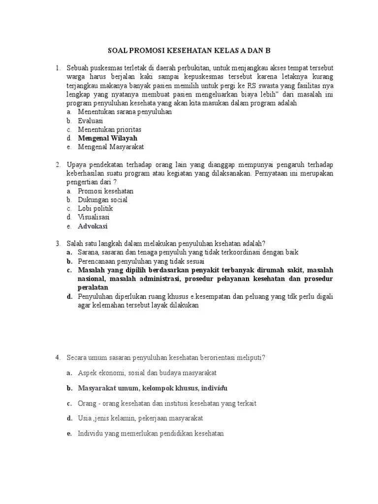 Soal Promkes | PDF