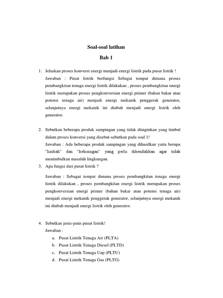 Soal Pembangkit Energi Listrik | PDF
