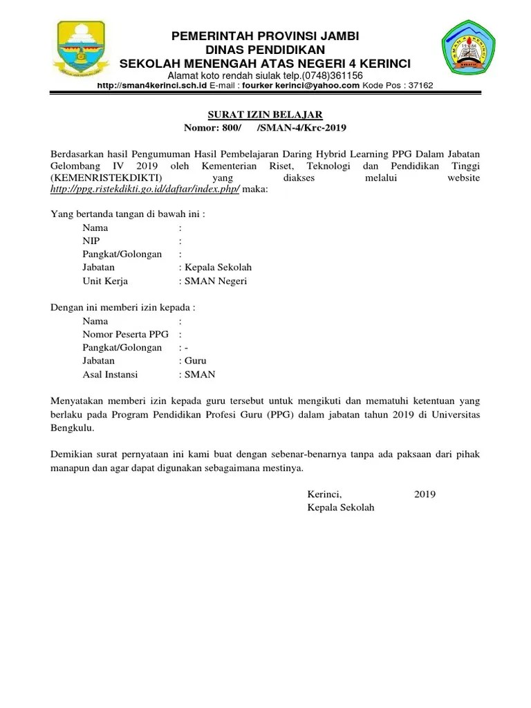Lulusan s1/d4 dari program studi terakreditasi minimal b;; Surat Izin Ppg Pdf