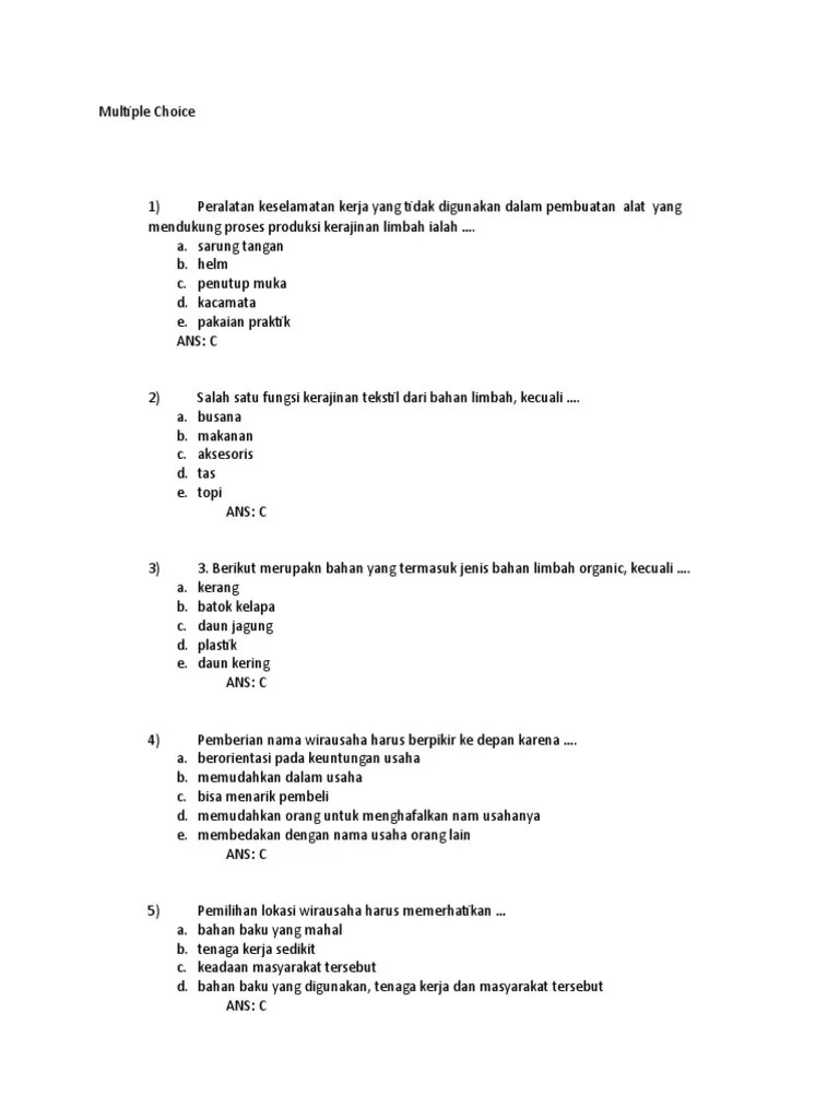 Multiple Choice | PDF