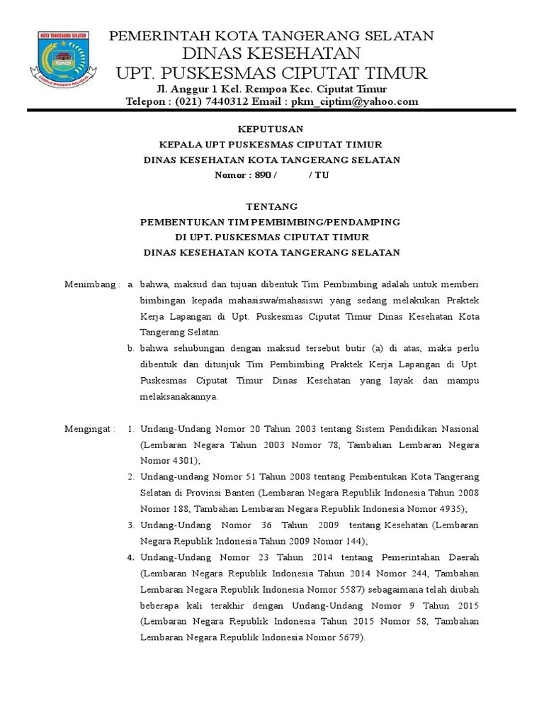 Memberitahukan identitas dan contoh tanda tangan pejabat/kuasa yang ditunjuk untuk. Contoh Sk Pembimbing Lapangan Pdf