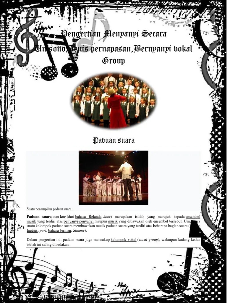 Pengertian Menyanyi Secara | PDF