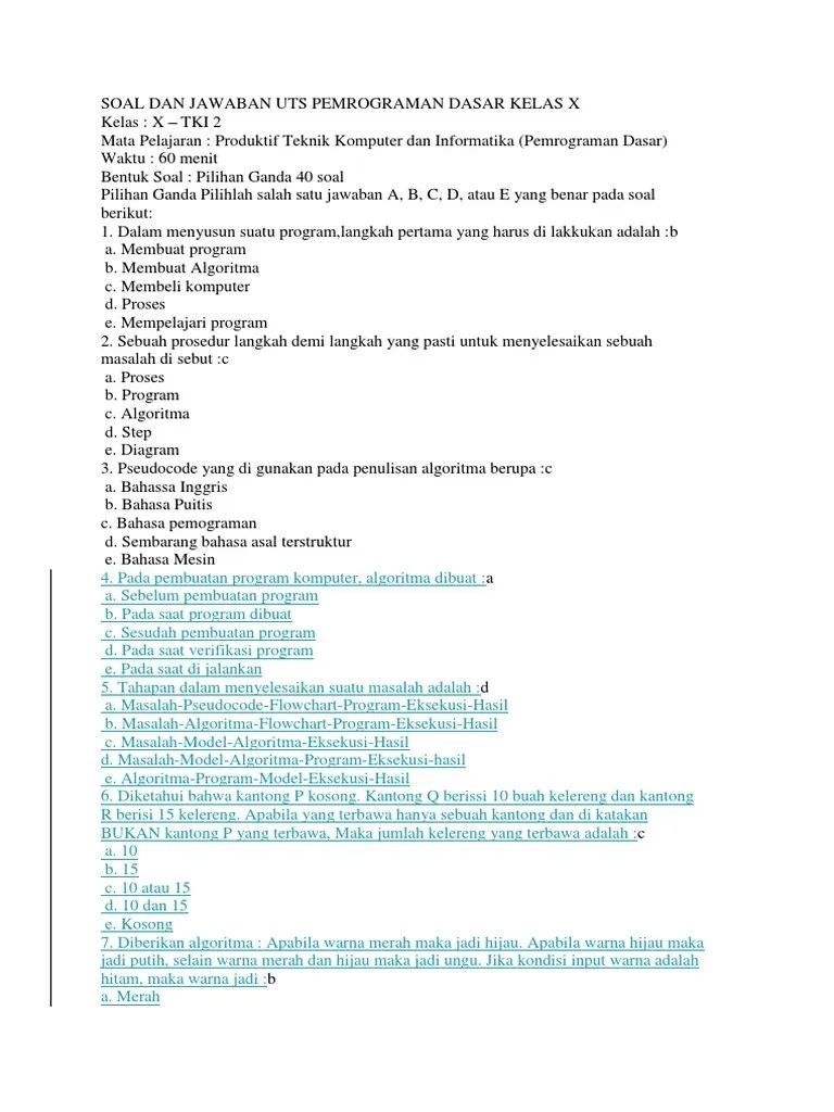 Soal Soal Tentang Flowchart Pilihan Ganda Beserta Jawaban - Revisi Id