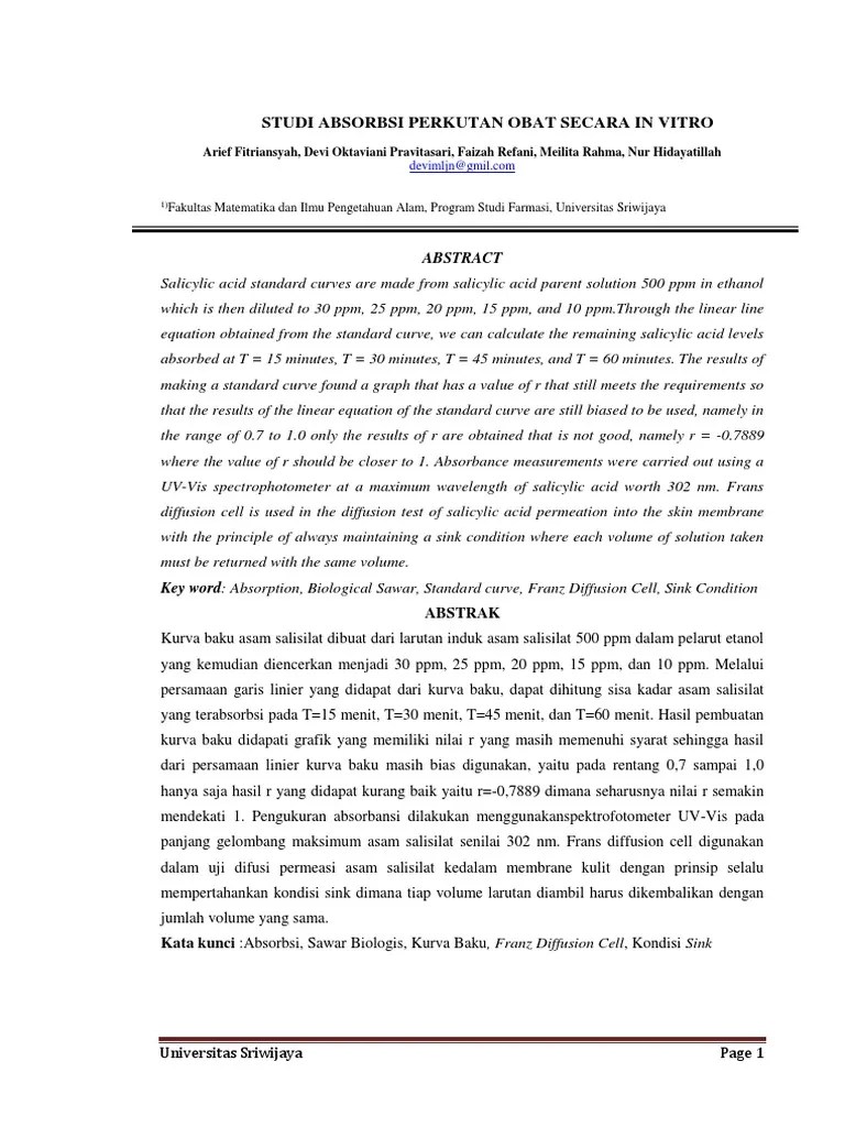 Jurnal Absorbsi Perkutan | PDF | Scientific Techniques | Physical Chemistry
