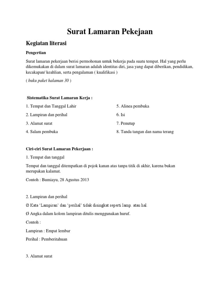 Tugas Surat Lamaran Pekerjaan | PDF