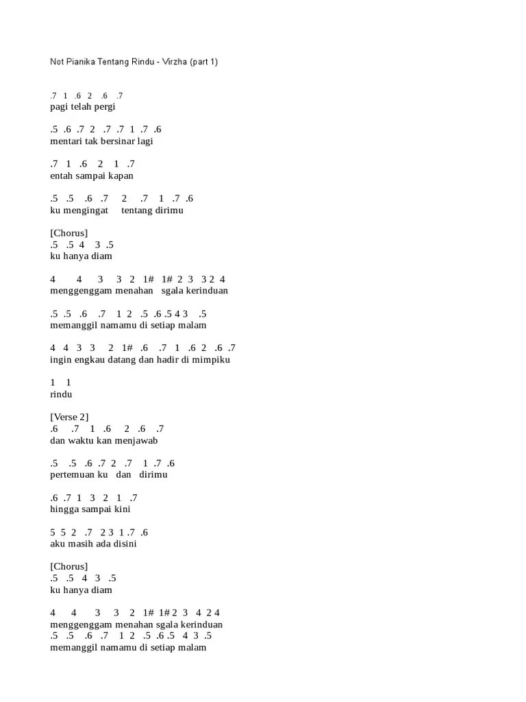 Entah sampai kapan ku mengingat tentang dirimu. Virza Tentang Rindu Pdf