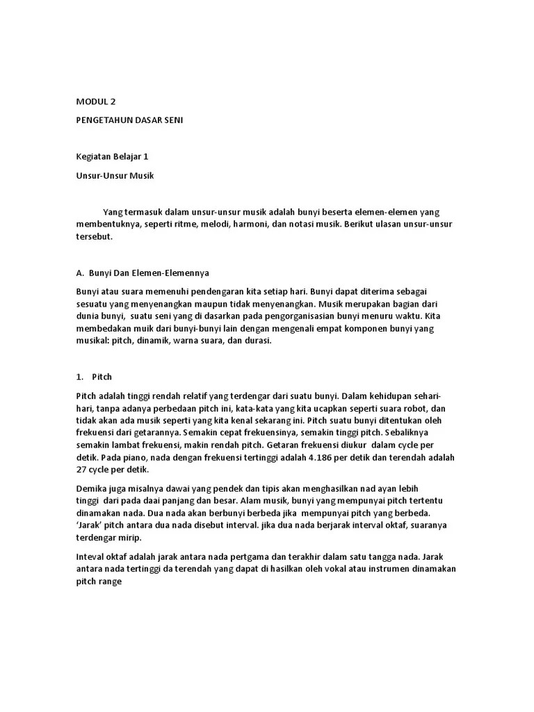 Pola irama juga sebuah ritme yang di mana terdapat pembagian antara pola dan impuls yang tidak sama. Pend Seni Modul 2 Pdf