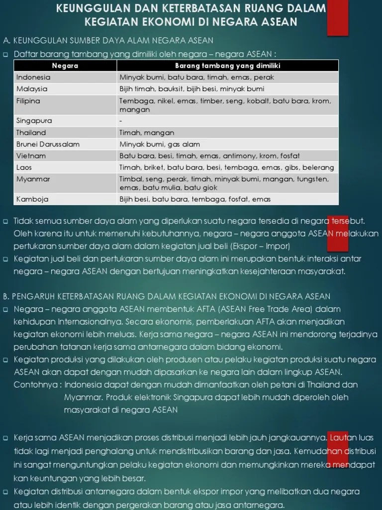 Keunggulan Asean Dalam Keg Ekonomi | PDF