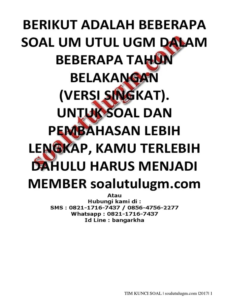 Ketebalan buku utul ugm 2021❓. Download Soal Utul Ugm Lengkap