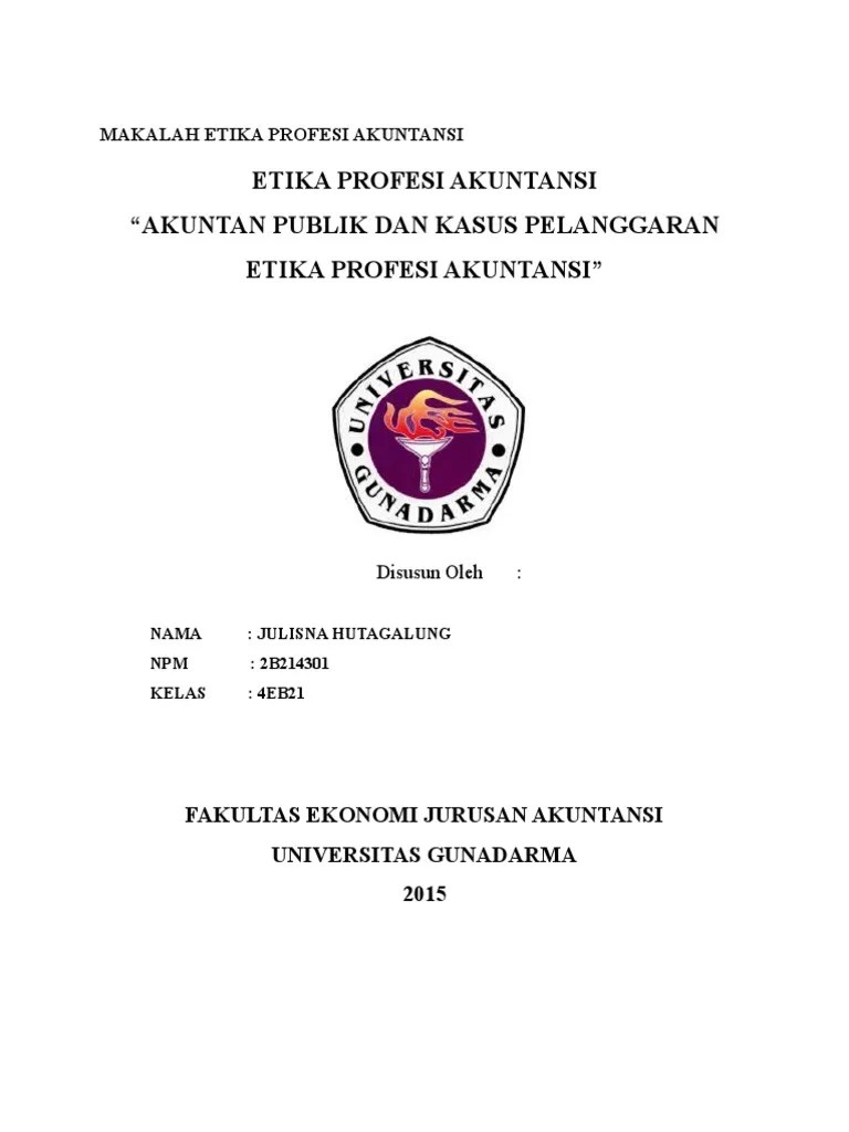 Makalah Etika Profesi Akuntansi | PDF
