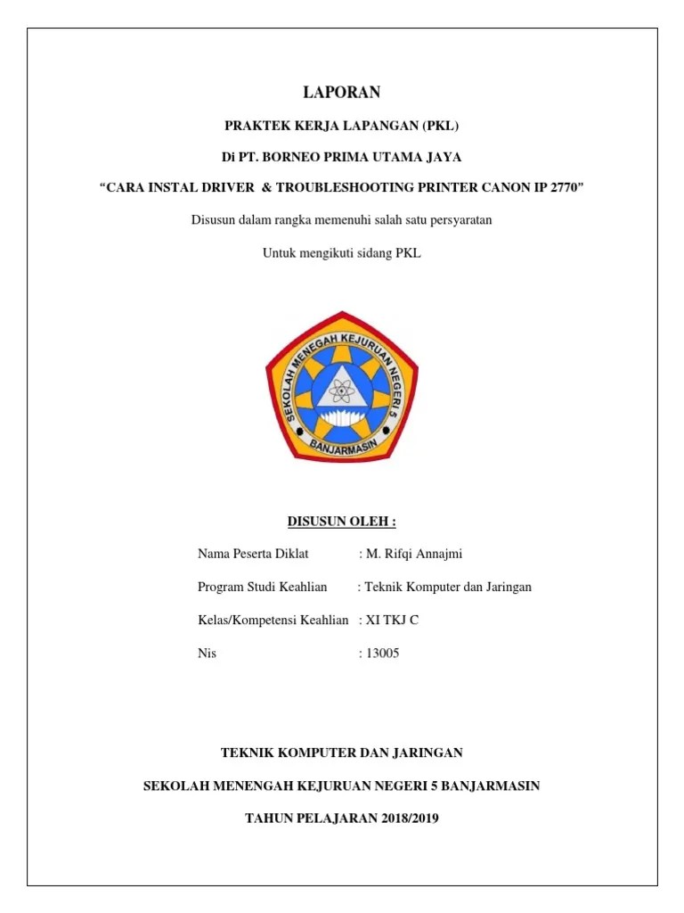 Contoh judul laporan prakerin tkj tentang printer​. Laporan Magang Tentang Printer Pdf