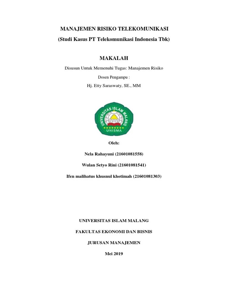 Pelayanan pelanggan (studi kasus speedy menjadi indihome). Manajemen Risiko Telekomunikasi Pdf