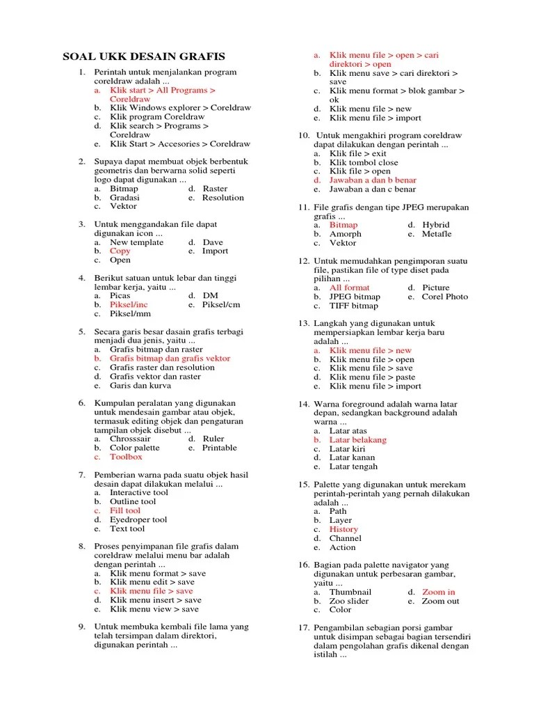 Program grafis secara umum terbagi menjadi dua: Soal Ukk Desain Grafis Pdf