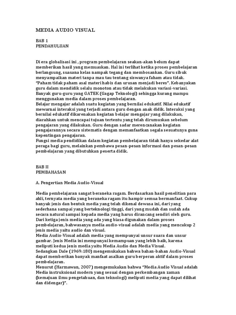 Media Audio Visual Bab 1 Pendahuluan | PDF