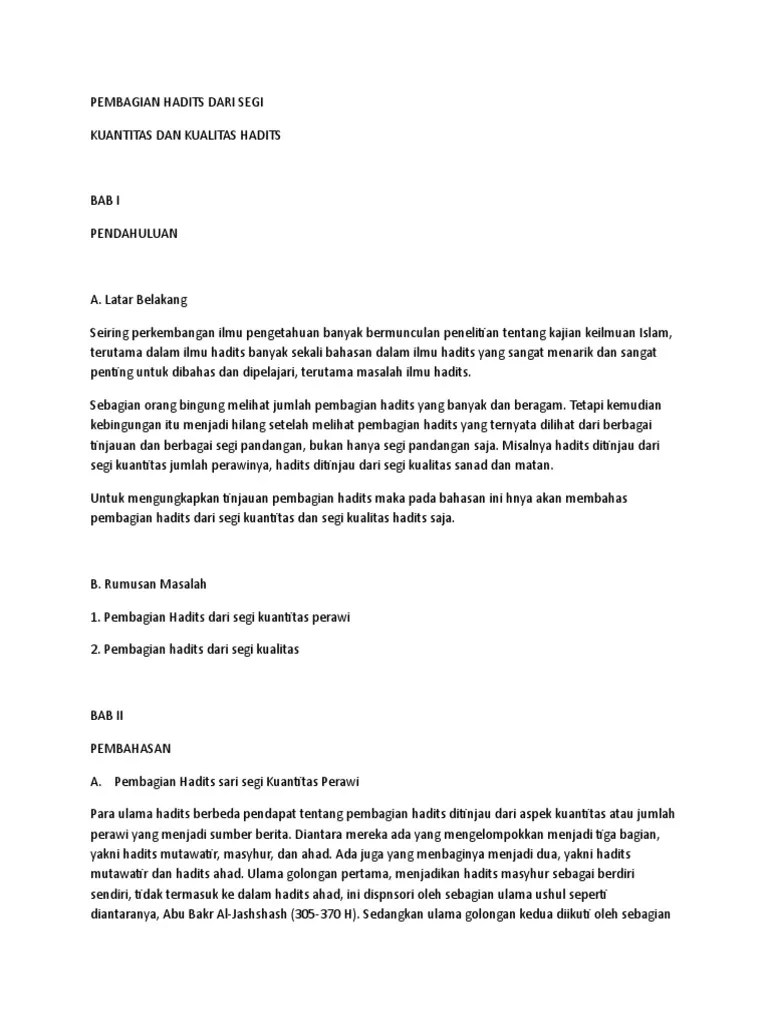 Pembagian Hadit | PDF