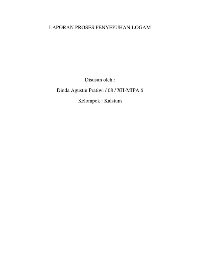 Laporan Proses Penyepuhan Logam | PDF