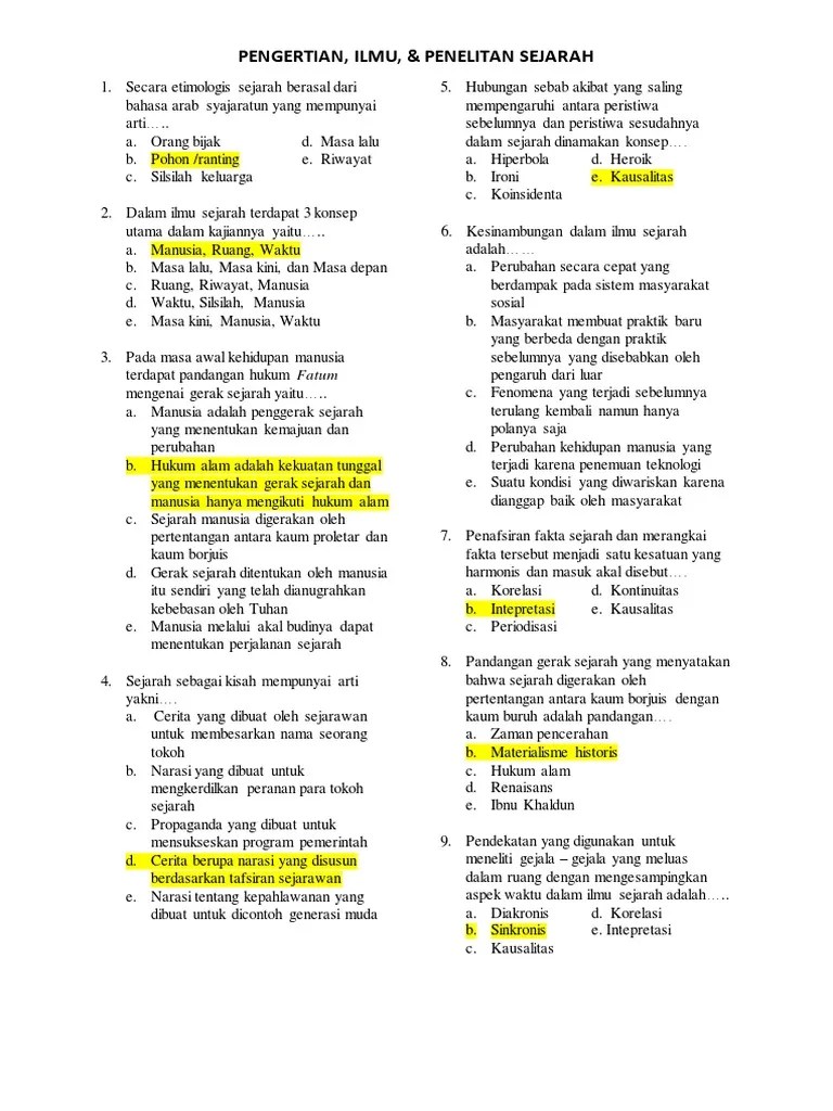 Latihan Ujian Tulis Nasional Sejarah PPG | PDF