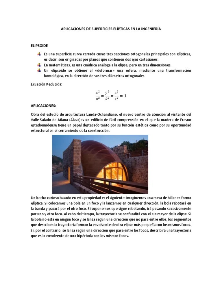 Para cambiar el tipo de lente mover el deslizador. Aplicaciones De Superficies Elipticas En La Ingenieria Pdf Elipse Geometria