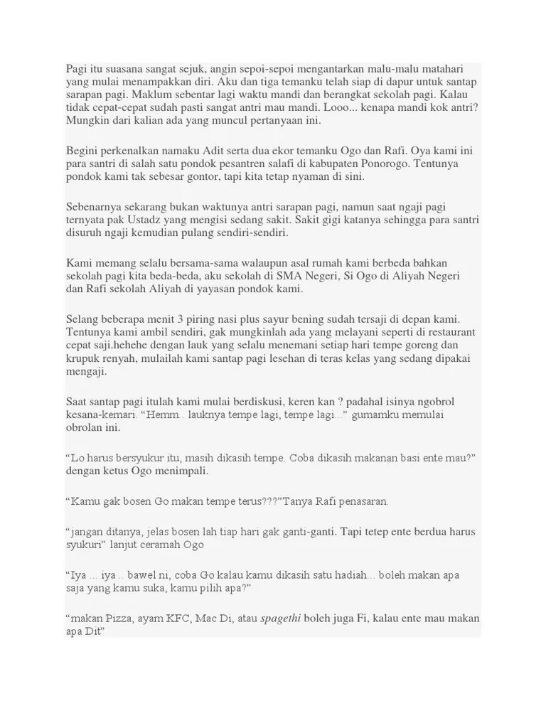 Cerpen Santri.. Di Pondok | PDF