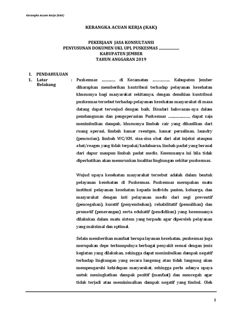 Kak Ukl Upl Puskesmas 2019 | PDF