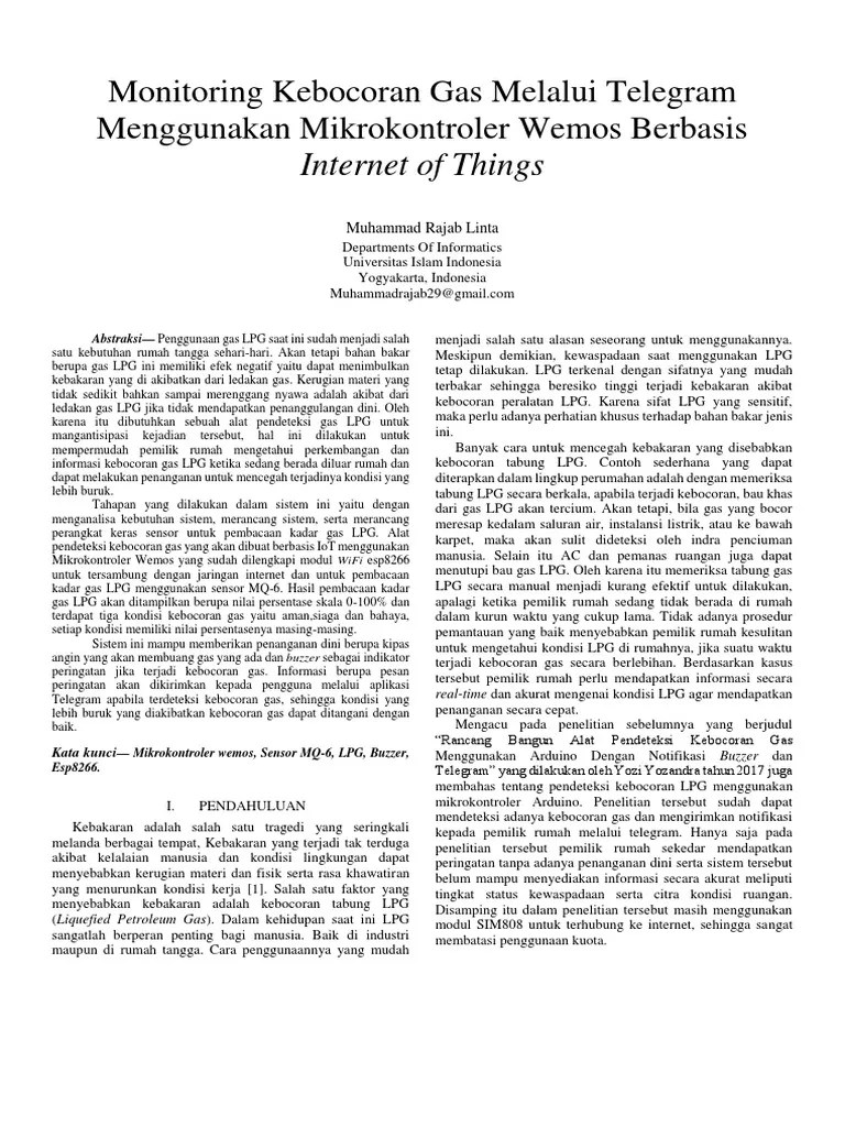 Kebocoran pada instalasi bahan bakar. Karya Tulis Baru Pdf