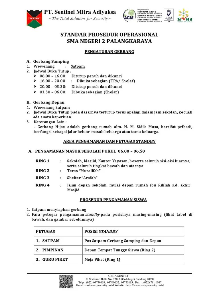 Sop Satpam Sekolah | PDF