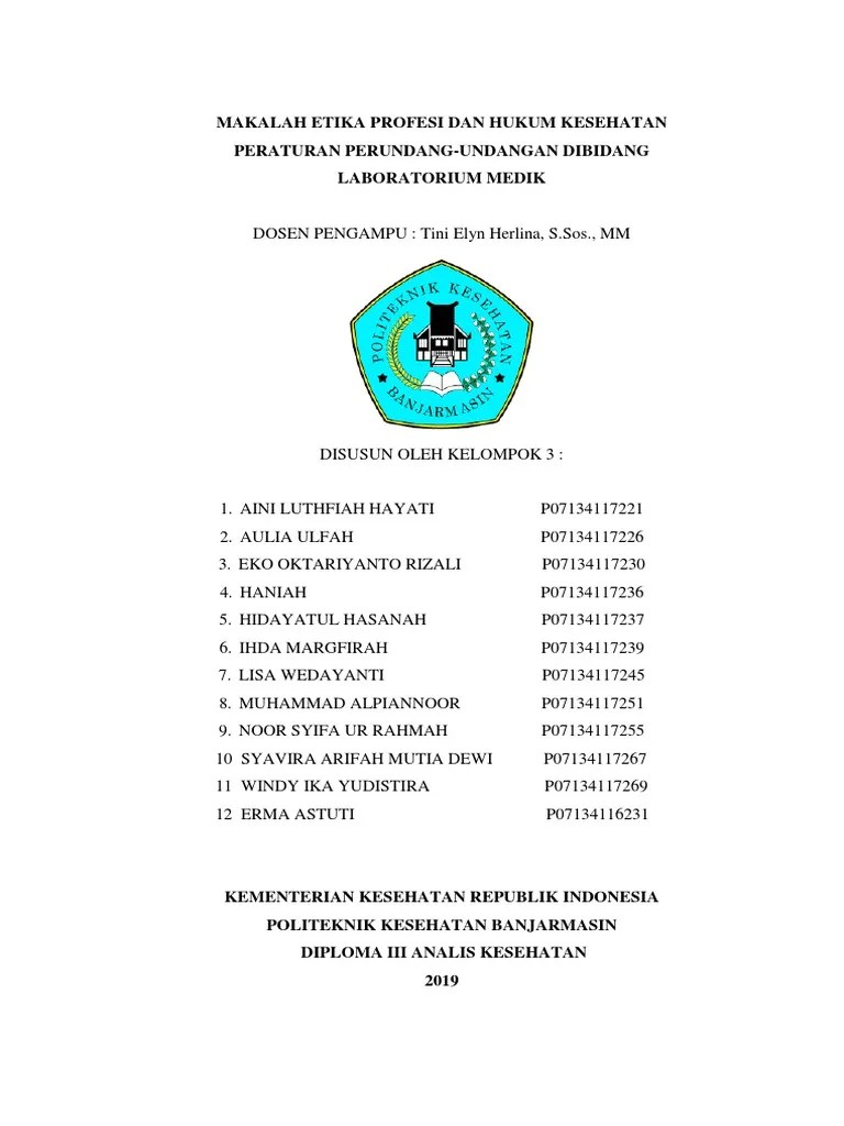 Contoh surat pernyataan yang baik dan benar. MAkalah Peraturan perundang-undangan kesehatan