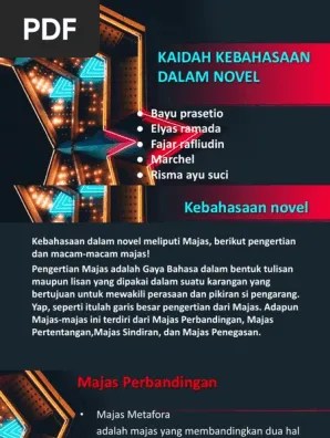 Kaidah Kebahasaan Novel | PDF