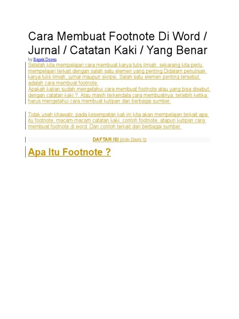 Pemilihan bahan pustaka yang akan dikaji didasarkan pada dua…. Cara Membuat Footnote Di Word Pdf