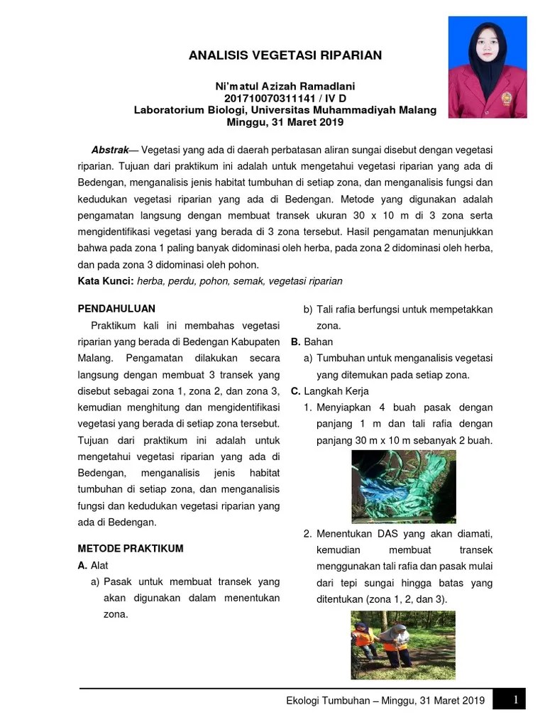 Laporan Vegetasi Riparian | PDF