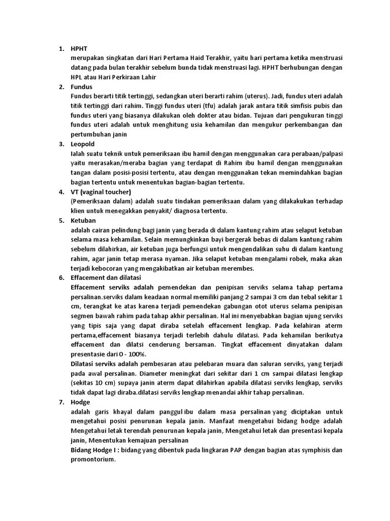 HPHT Merupakan Singkatan Dari Hari Pertama Haid Terakhir | PDF