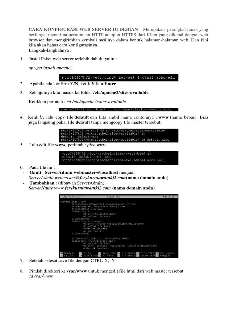 Cara Konfigurasi Web Server Di Debian 2 | PDF