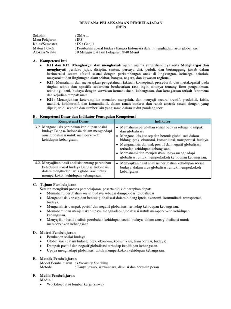 Begitu juga dalam nasionalisme budaya sebagaimana. Rpp 2 1 Pdf