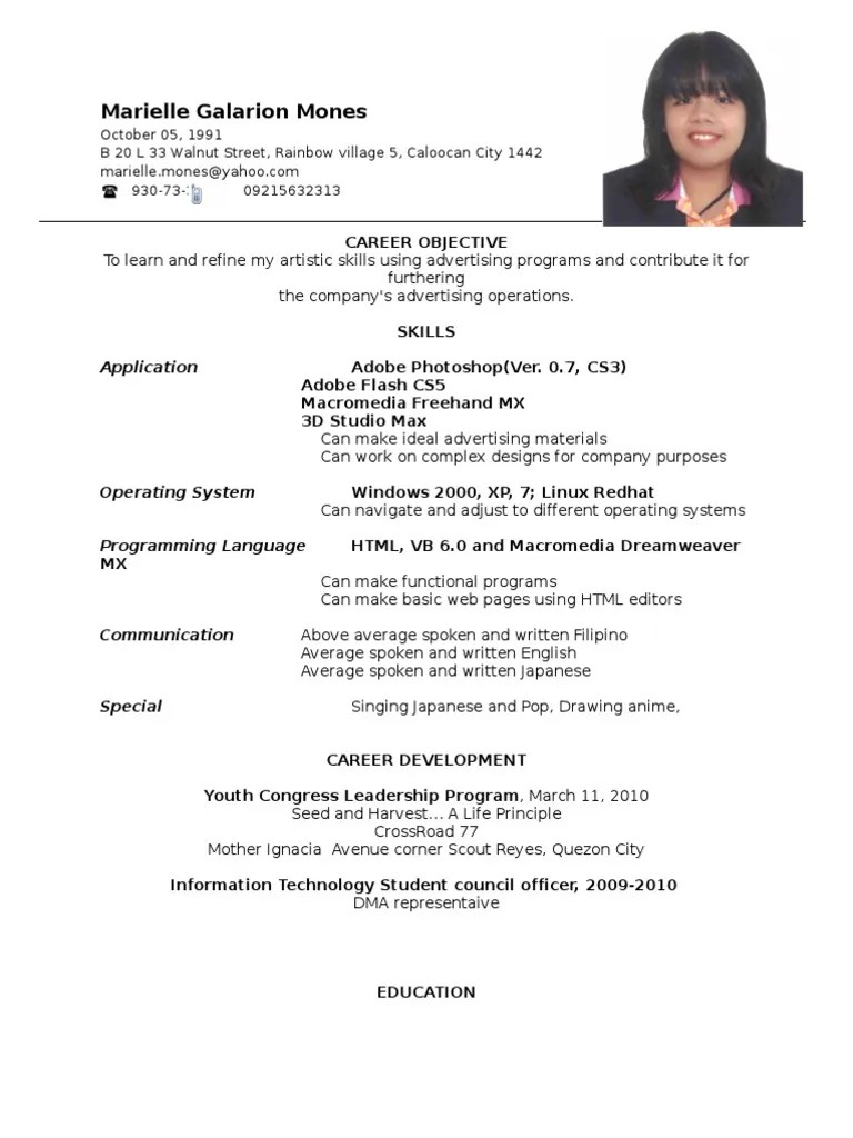 Full guide to write a resume for . Resume Format OJT