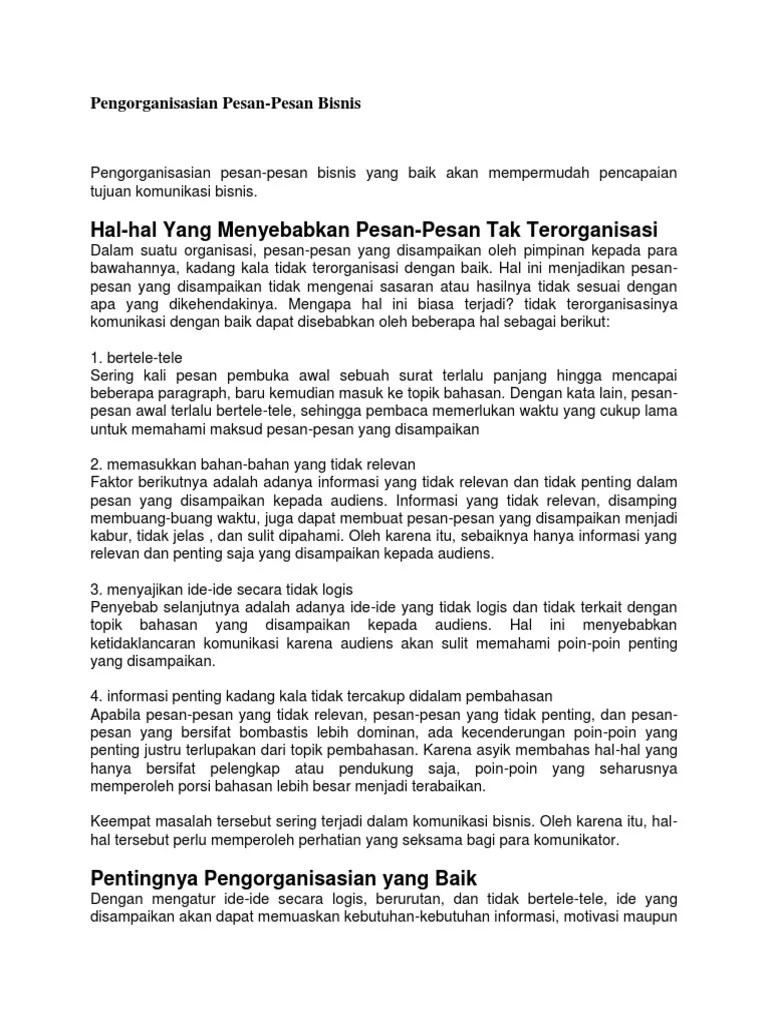 Pengorganisasian Pesan | PDF