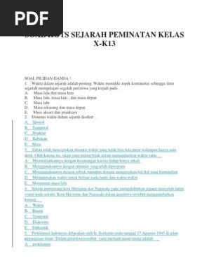 Soal hots sejarah peminatan kelas. Soal Hots Sejarah Peminatan Kelas X Pdf
