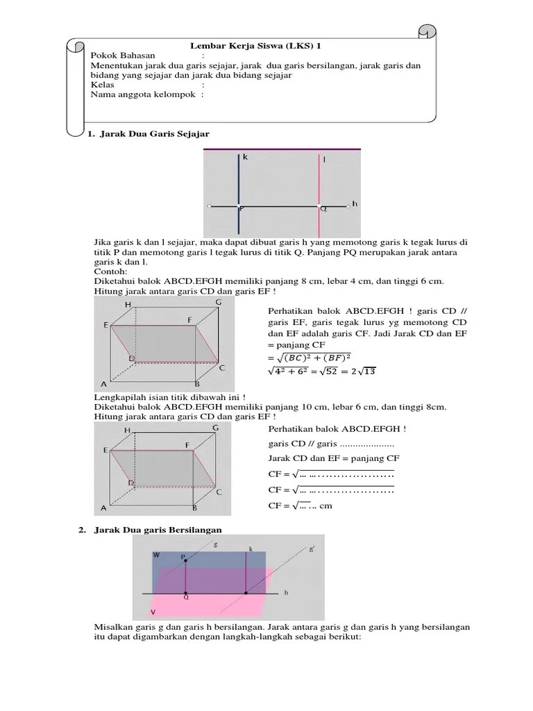 Jarak Dua Garis Sejajar | PDF