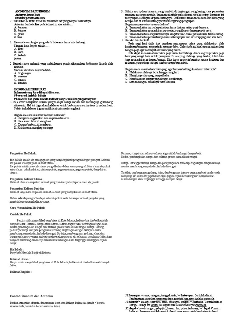 Antonym Dan Sinonim | PDF