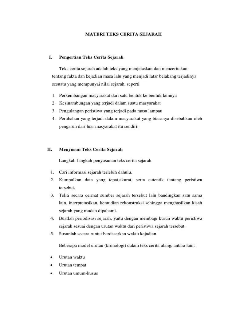 Materi Teks Cerita Sejarah Ringkes | PDF