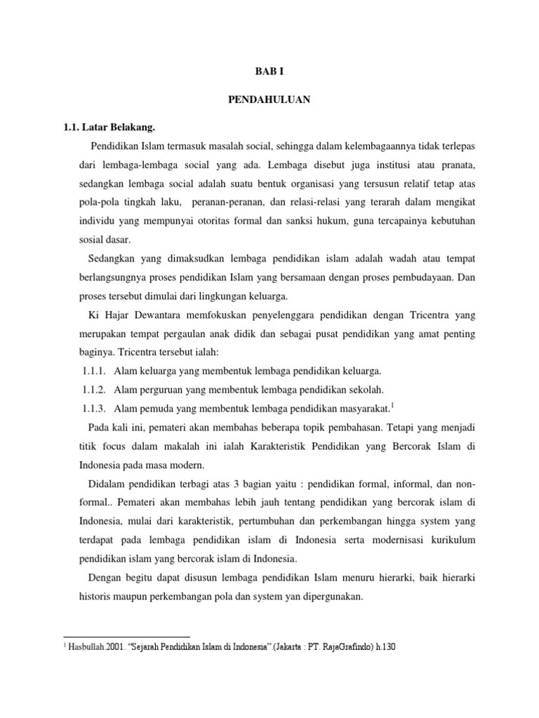 Karakteristik Pendidikan Yang Bercorak Islam Di Indonesia Pada Masa Modern  (SJRH Pendidikan) | PDF