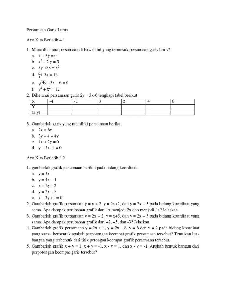 Bahan Ulangan Semester Matematika Bab 4 Dan 5 | PDF