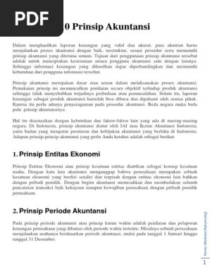 Prinsip biaya historis (historical cost principle) · 4. 10 Prinsip Akuntansi Pdf