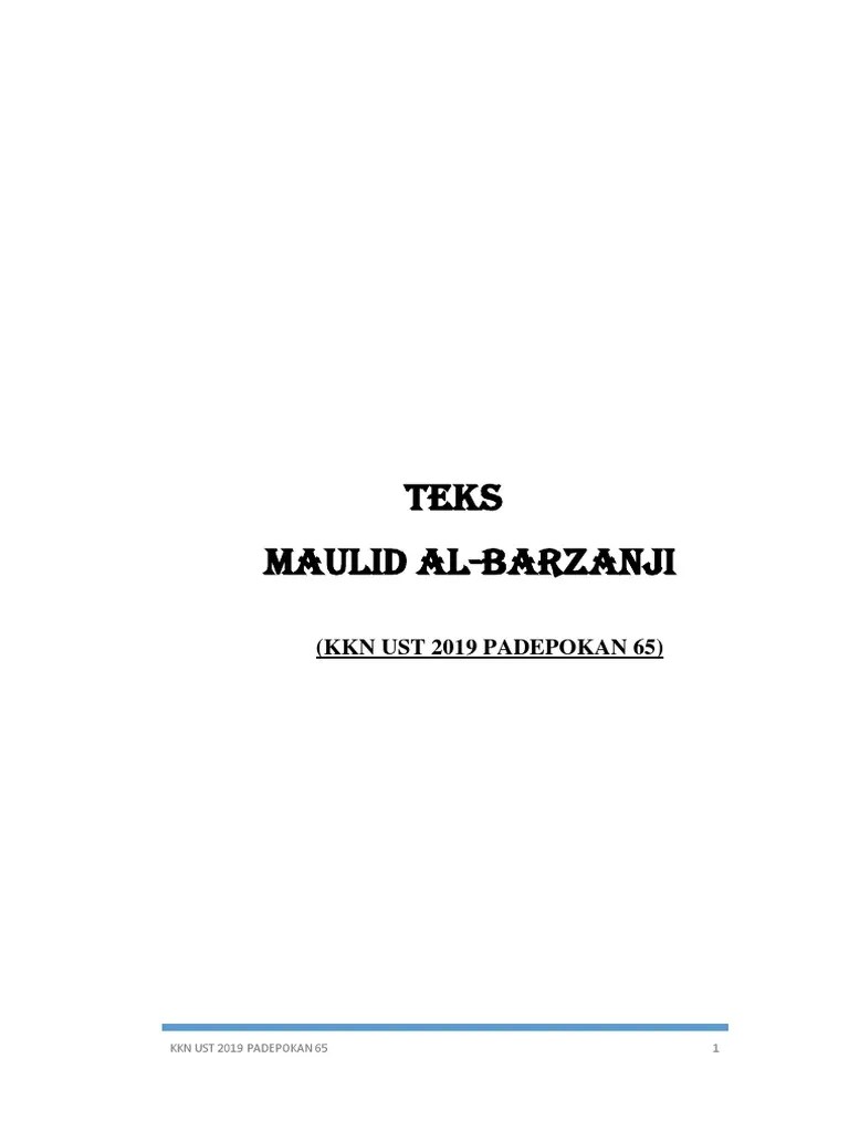 Teks Maulid Al Barzanji | PDF