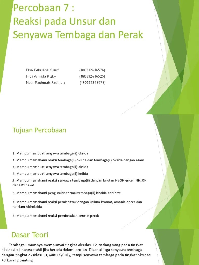 Praktikum Tembaga Dan Perak | PDF