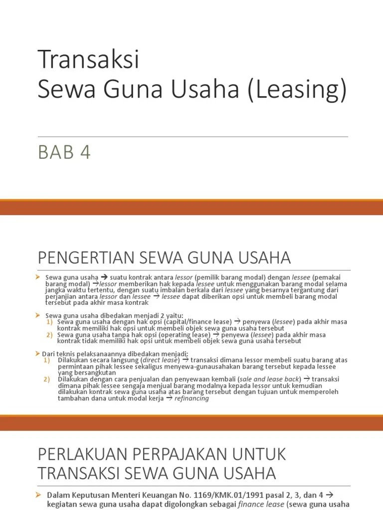 BAB 4 Sewa Guna Usaha | PDF