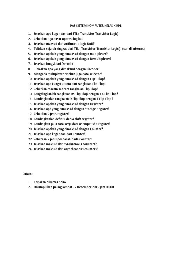 Pas Sistem Komputer Kelas X RPL