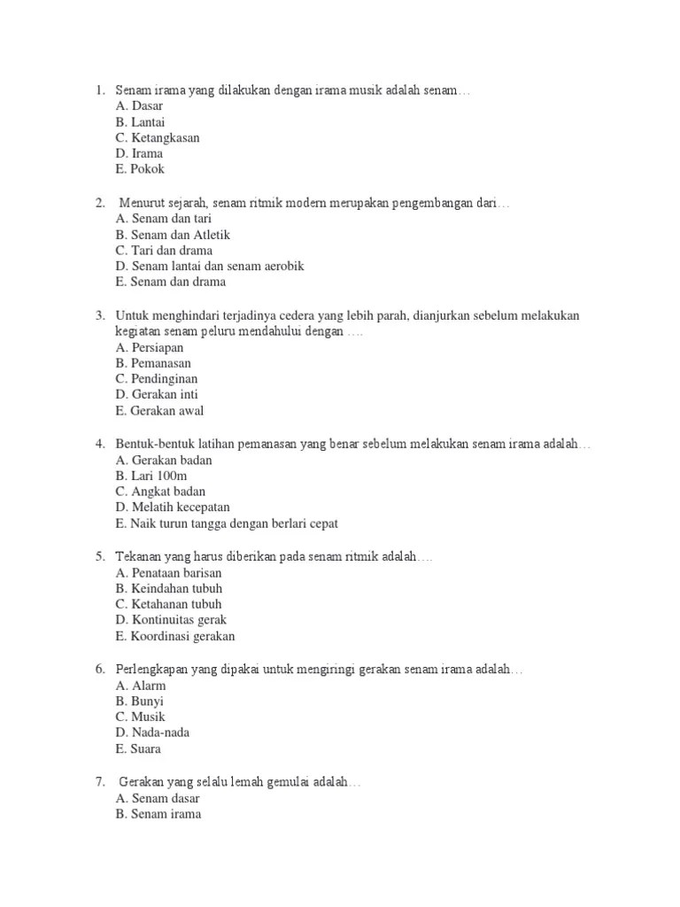 Kumpulan Soal Pjok Kelas 12 | PDF