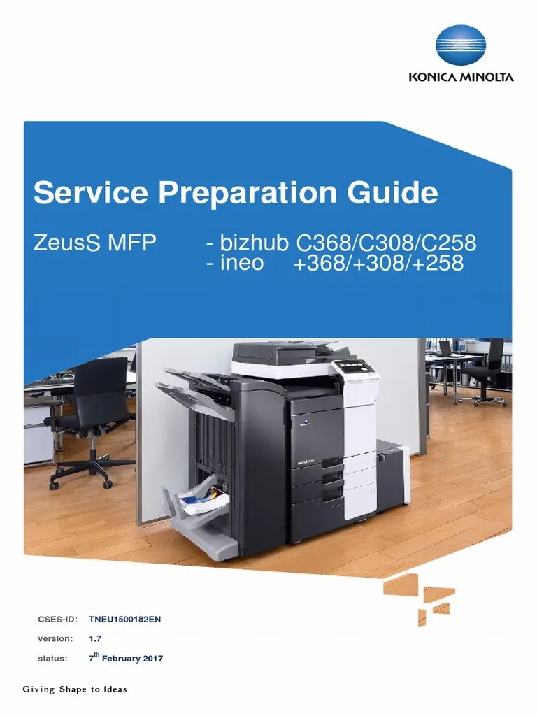 Die neuesten gerätetreiber zum download: Bizhub C368 C308 C258 Zeuss Service Preparation Guide Ver 1 7 Pdf Hard Disk Drive Paper